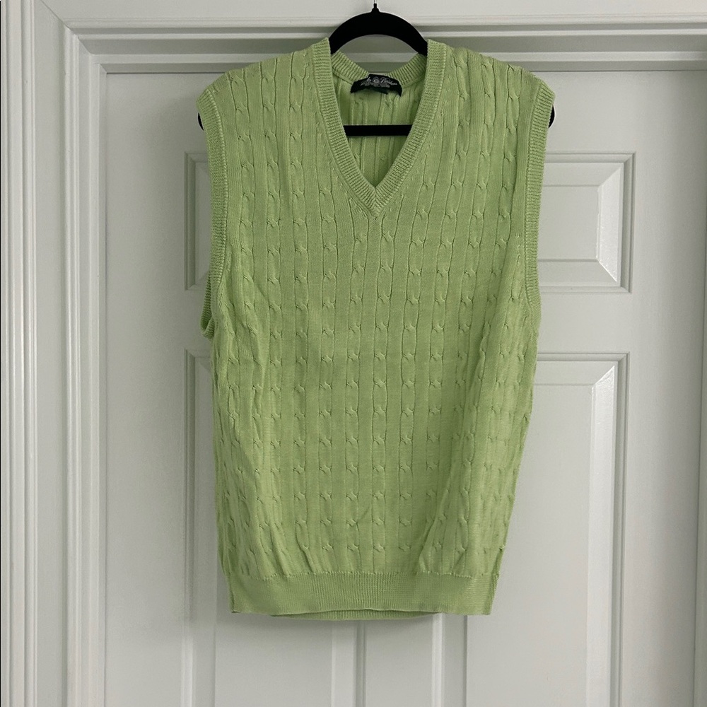 Brooks Brothers Light Green V-Neck Sweater Vest